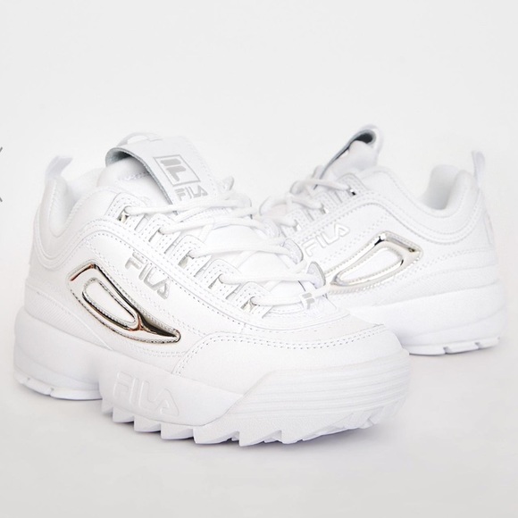 silver fila sneakers